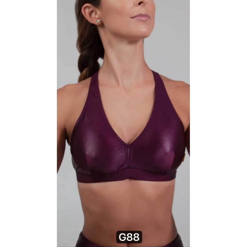 Carbon38 Action Bra 2.0 Racerback Sports Bra Gym Takara Shine Purple Rave Sporty